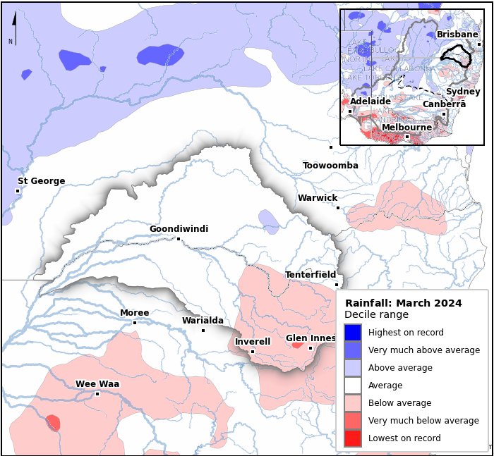 Rainfall deciles: March 2024