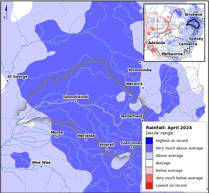 Rainfall deciles: April 2024