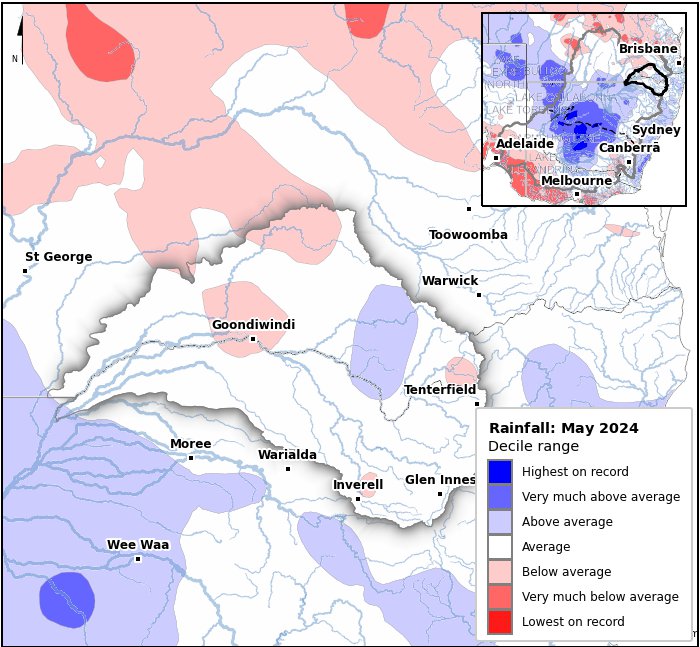 Rainfall deciles: May 2024