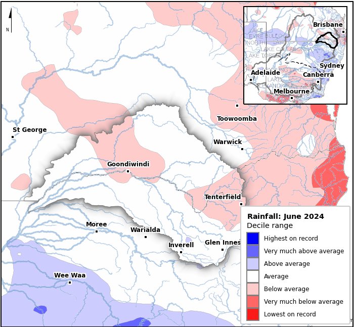 Rainfall deciles: June 2024