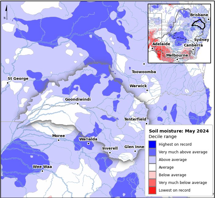 Soil moisture deciles: May 2024