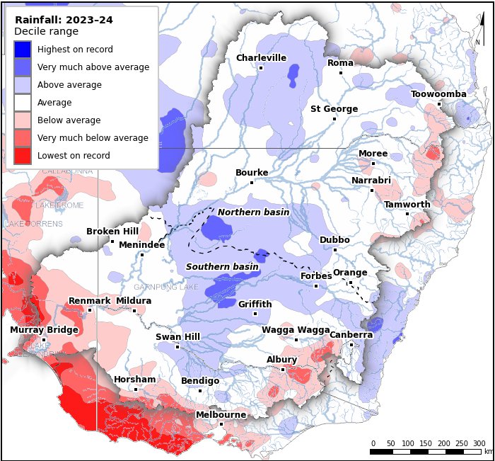 Rainfall deciles: July 2023–June 2024