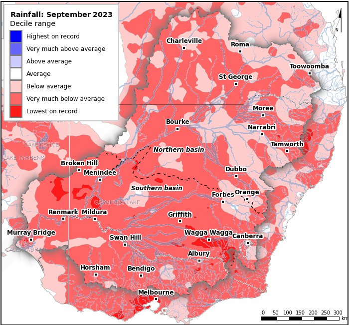 Rainfall deciles: September 2023