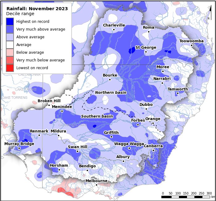 Rainfall deciles: November 2023