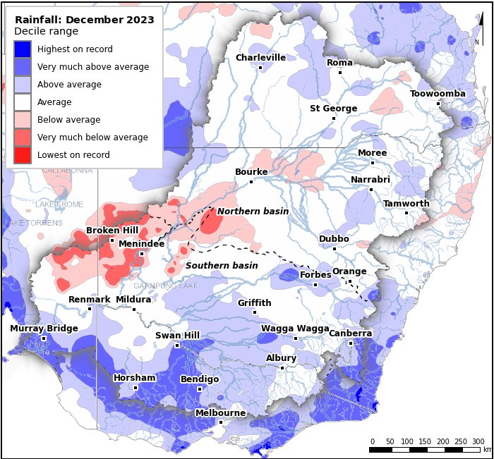 Rainfall deciles: December 2023