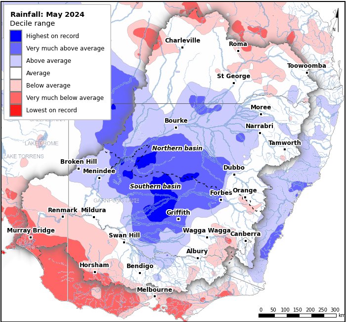 Rainfall deciles: May 2024