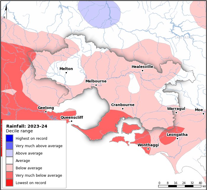 Rainfall deciles: July 2023–June 2024
