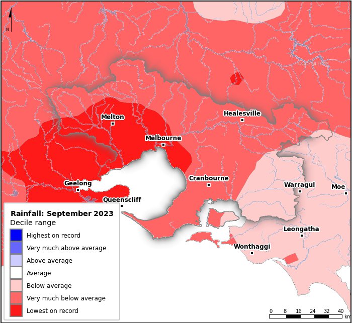 Rainfall deciles: September 2023