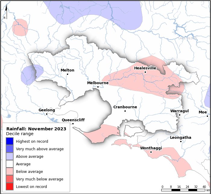 Rainfall deciles: November 2023