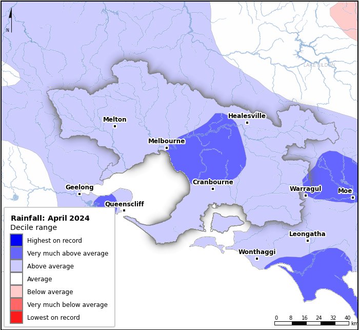 Rainfall deciles: April 2024