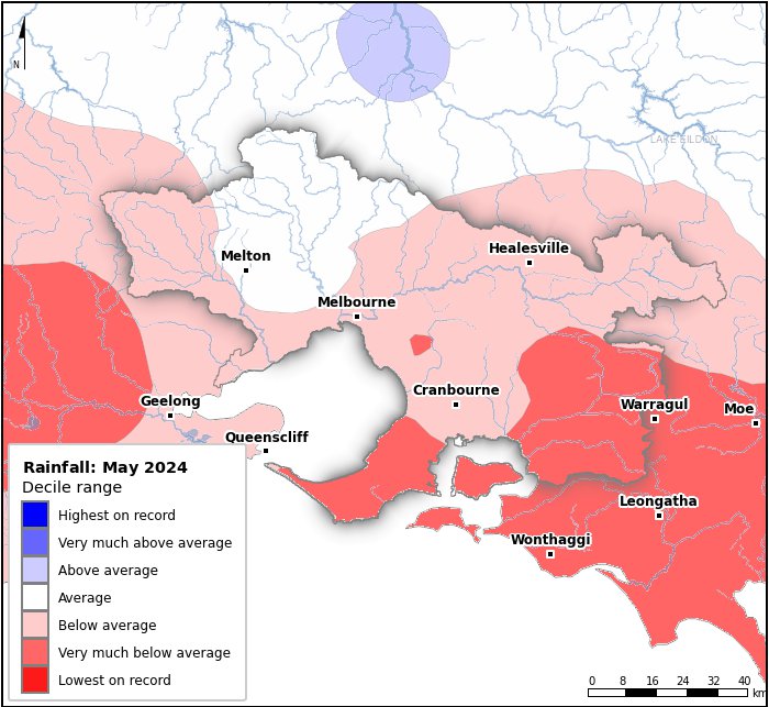 Rainfall deciles: May 2024