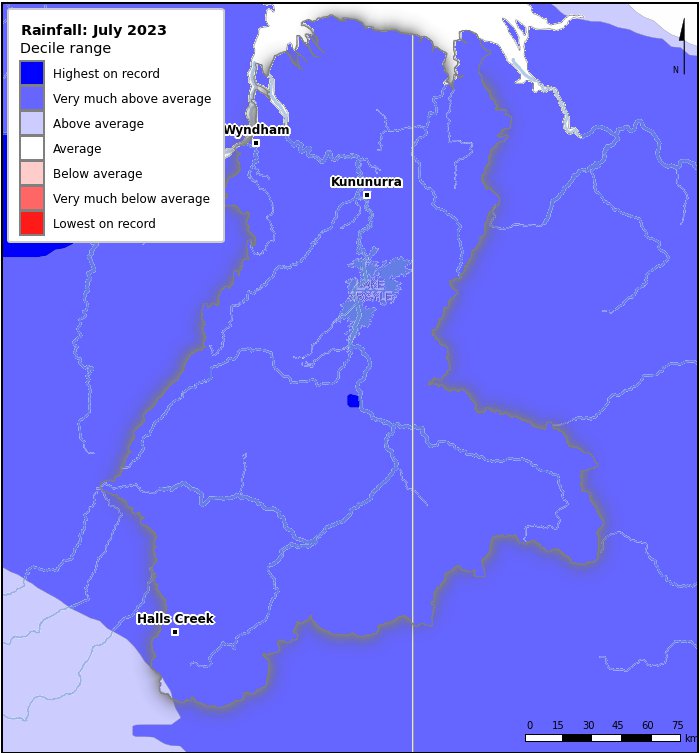 Rainfall deciles: July 2023