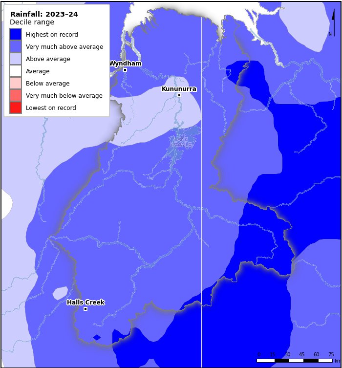 Rainfall deciles: July 2023–June 2024