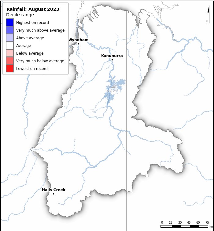 Rainfall deciles: August 2023