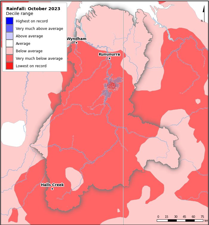 Rainfall deciles: October 2023