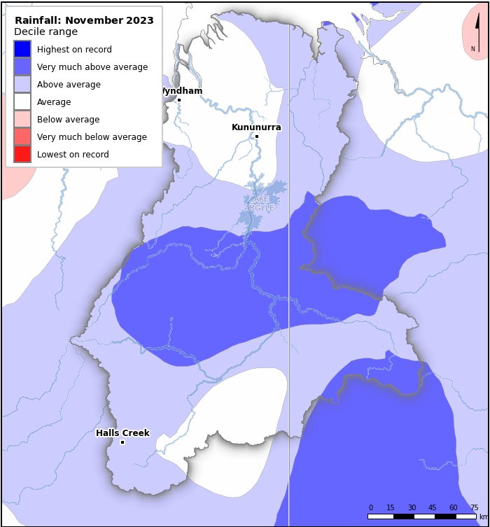 Rainfall deciles: November 2023