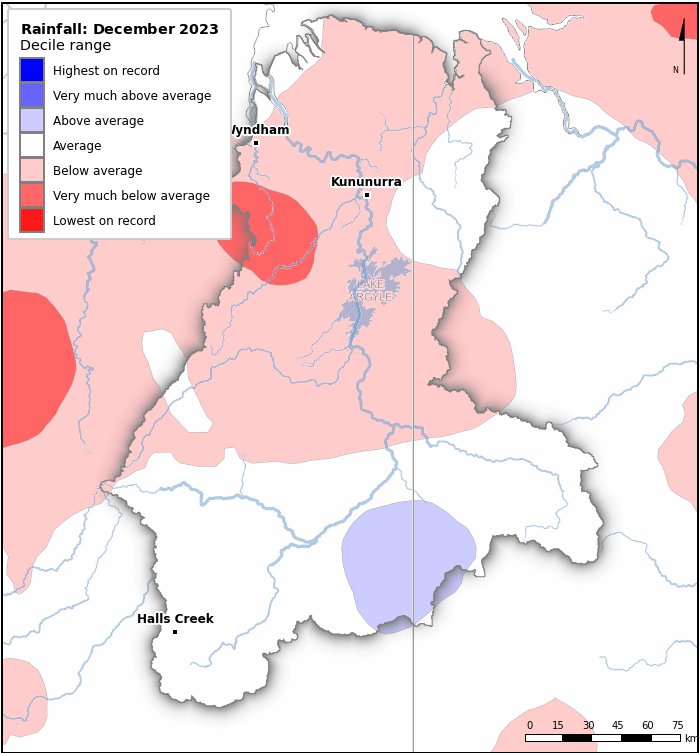 Rainfall deciles: December 2023