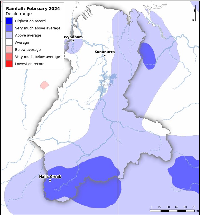 Rainfall deciles: February 2024