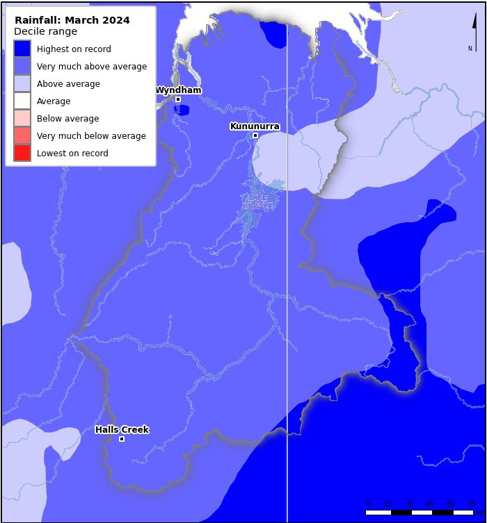 Rainfall deciles: March 2024