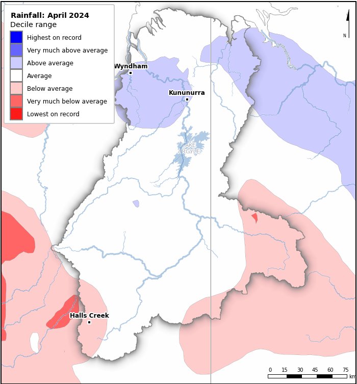 Rainfall deciles: April 2024