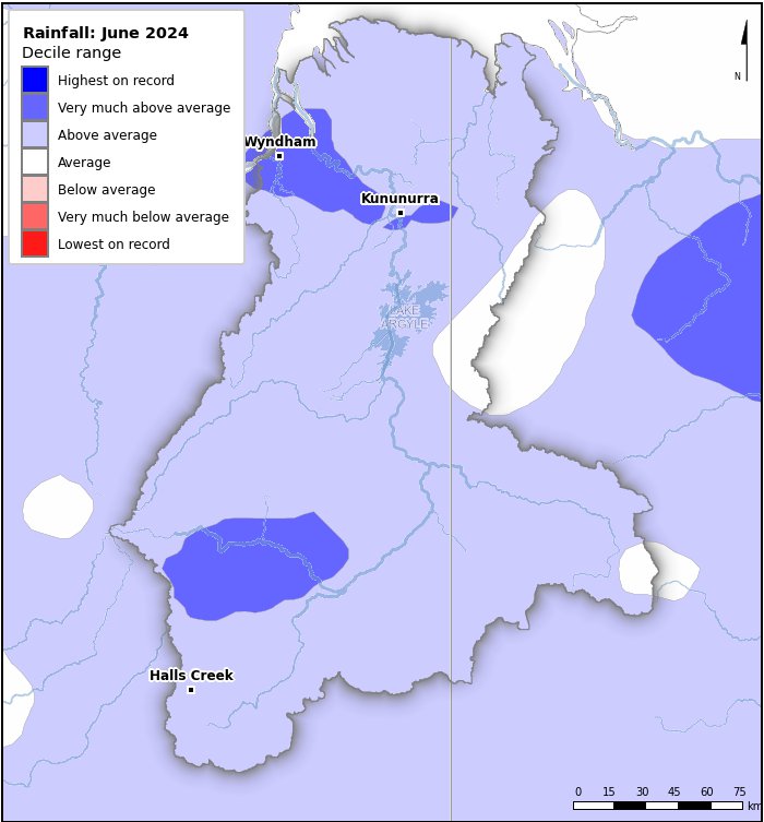 Rainfall deciles: June 2024