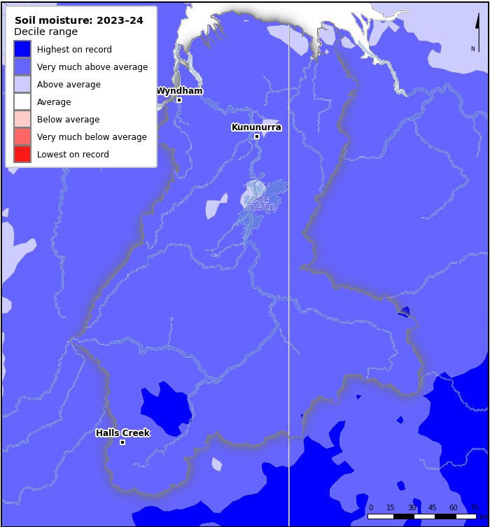 Soil moisture deciles: July 2023–June 2024