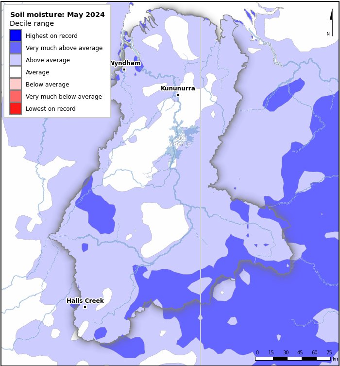 Soil moisture deciles: May 2024
