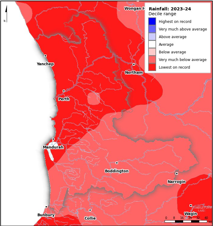 Rainfall deciles: July 2023–June 2024