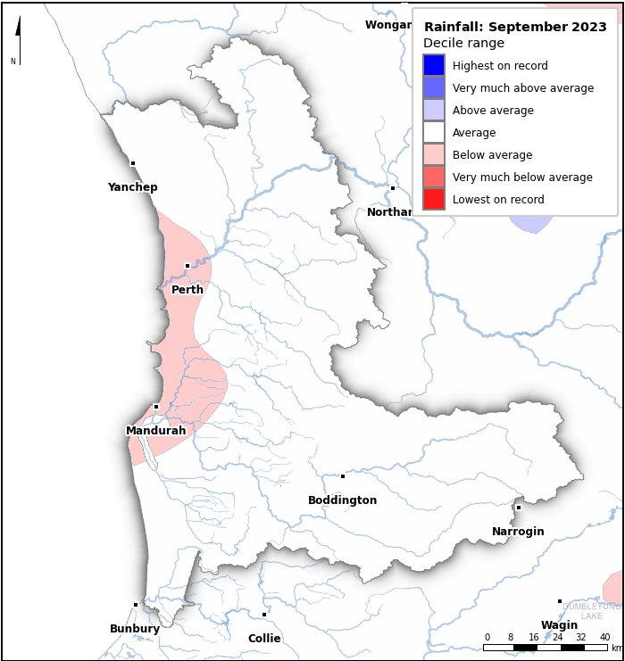 Rainfall deciles: September 2023
