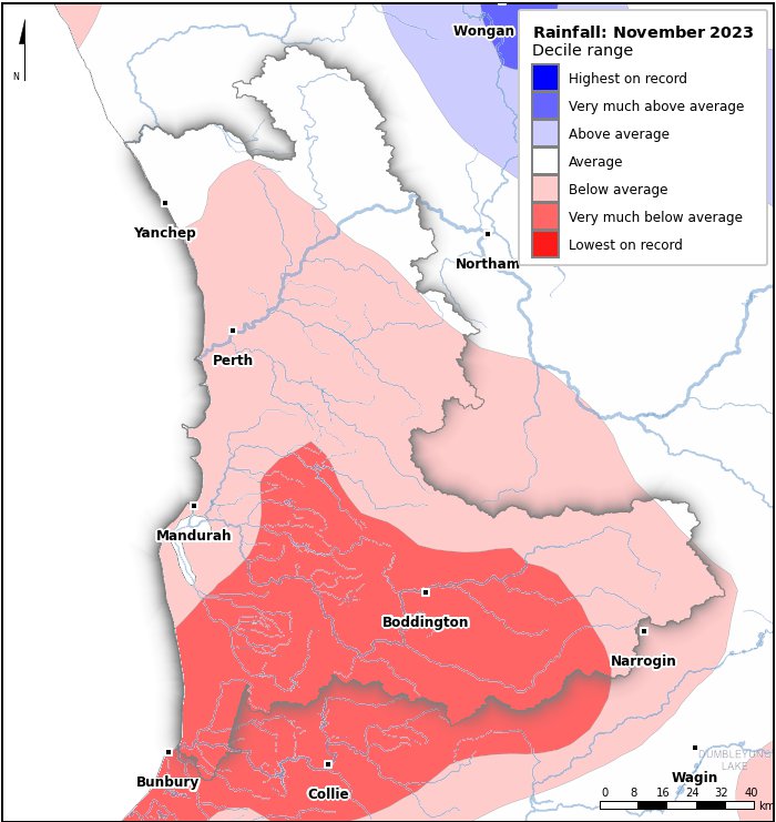 Rainfall deciles: November 2023