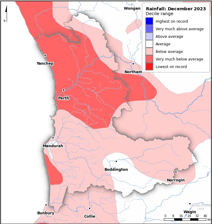 Rainfall deciles: December 2023