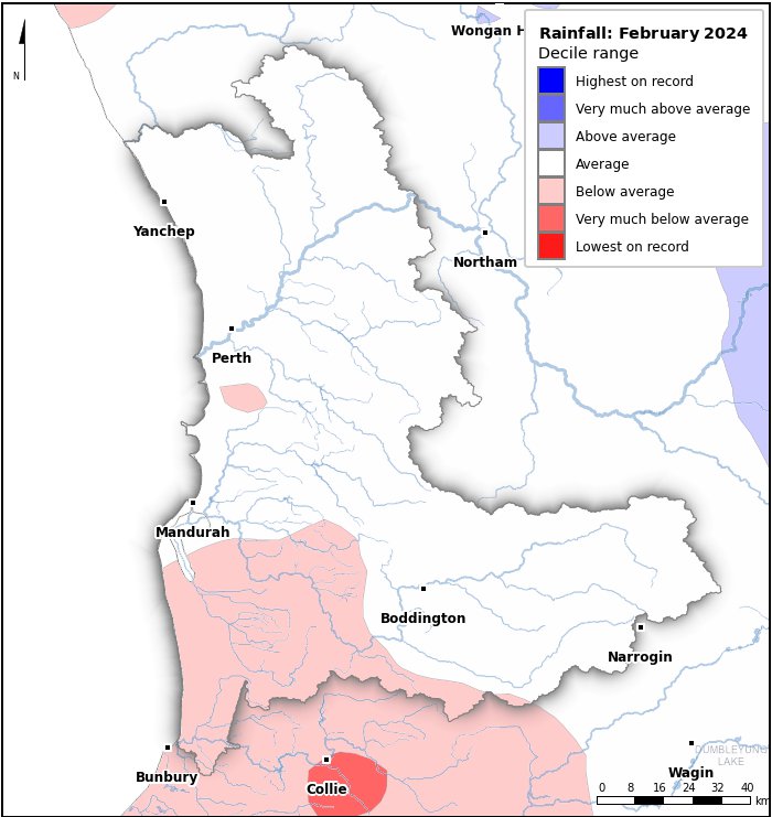 Rainfall deciles: February 2024