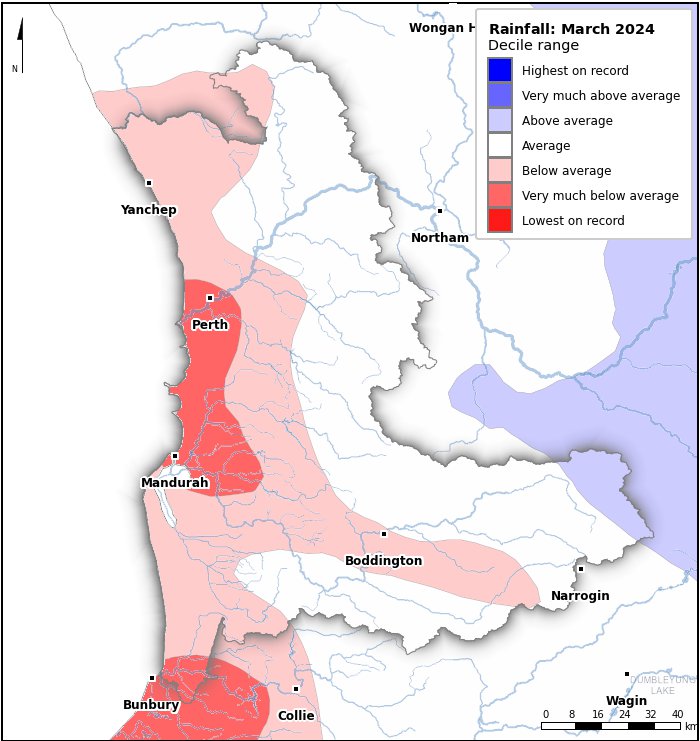 Rainfall deciles: March 2024