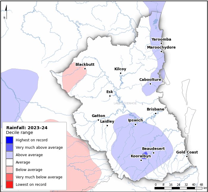 Rainfall deciles: July 2023–June 2024