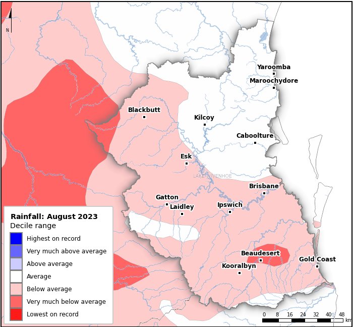 Rainfall deciles: August 2023