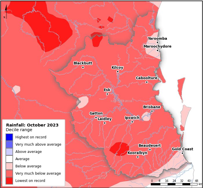 Rainfall deciles: October 2023