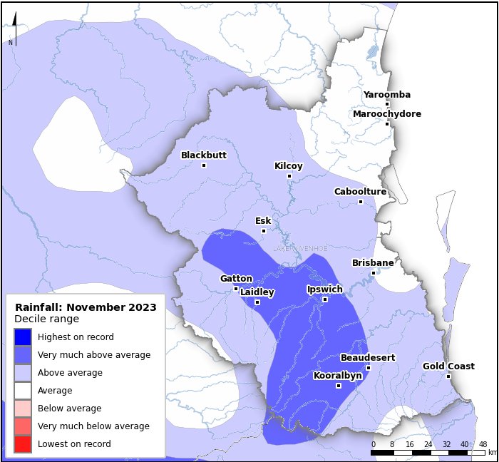 Rainfall deciles: November 2023