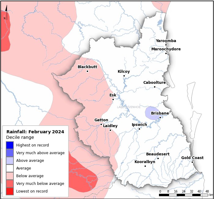Rainfall deciles: February 2024