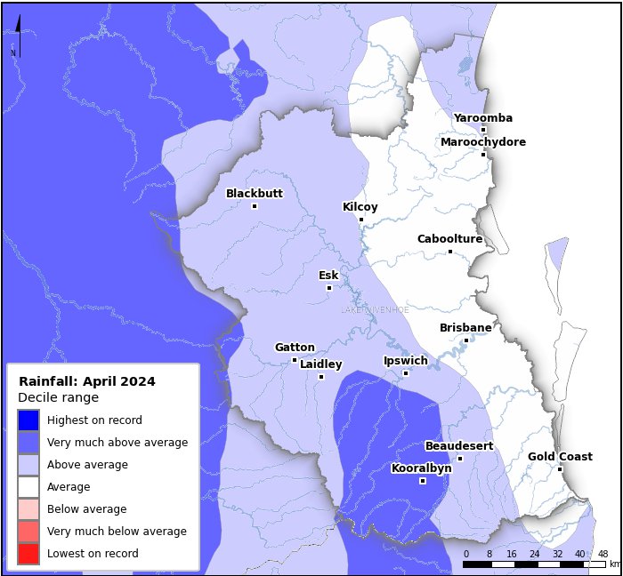 Rainfall deciles: April 2024