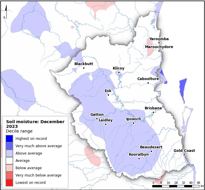Soil moisture deciles: December 2023