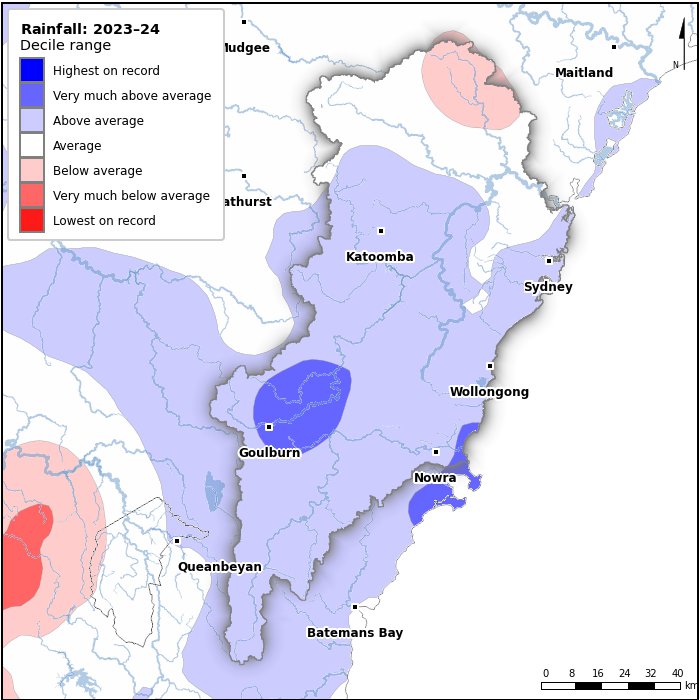 Rainfall deciles: July 2023–June 2024