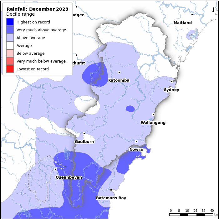 Rainfall deciles: December 2023