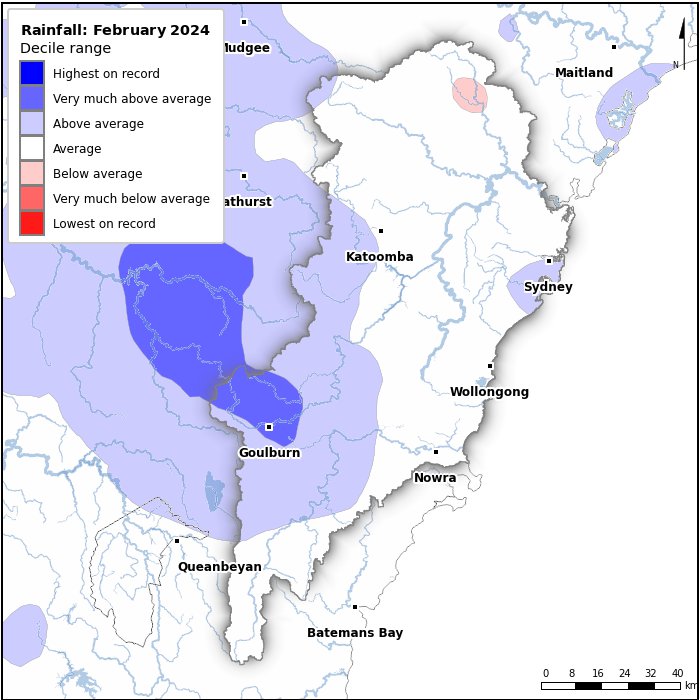 Rainfall deciles: February 2024