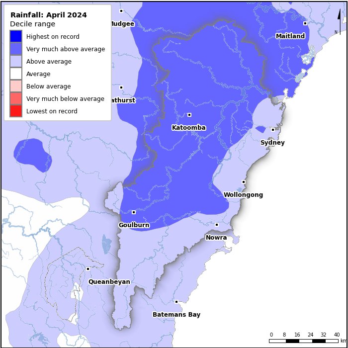 Rainfall deciles: April 2024