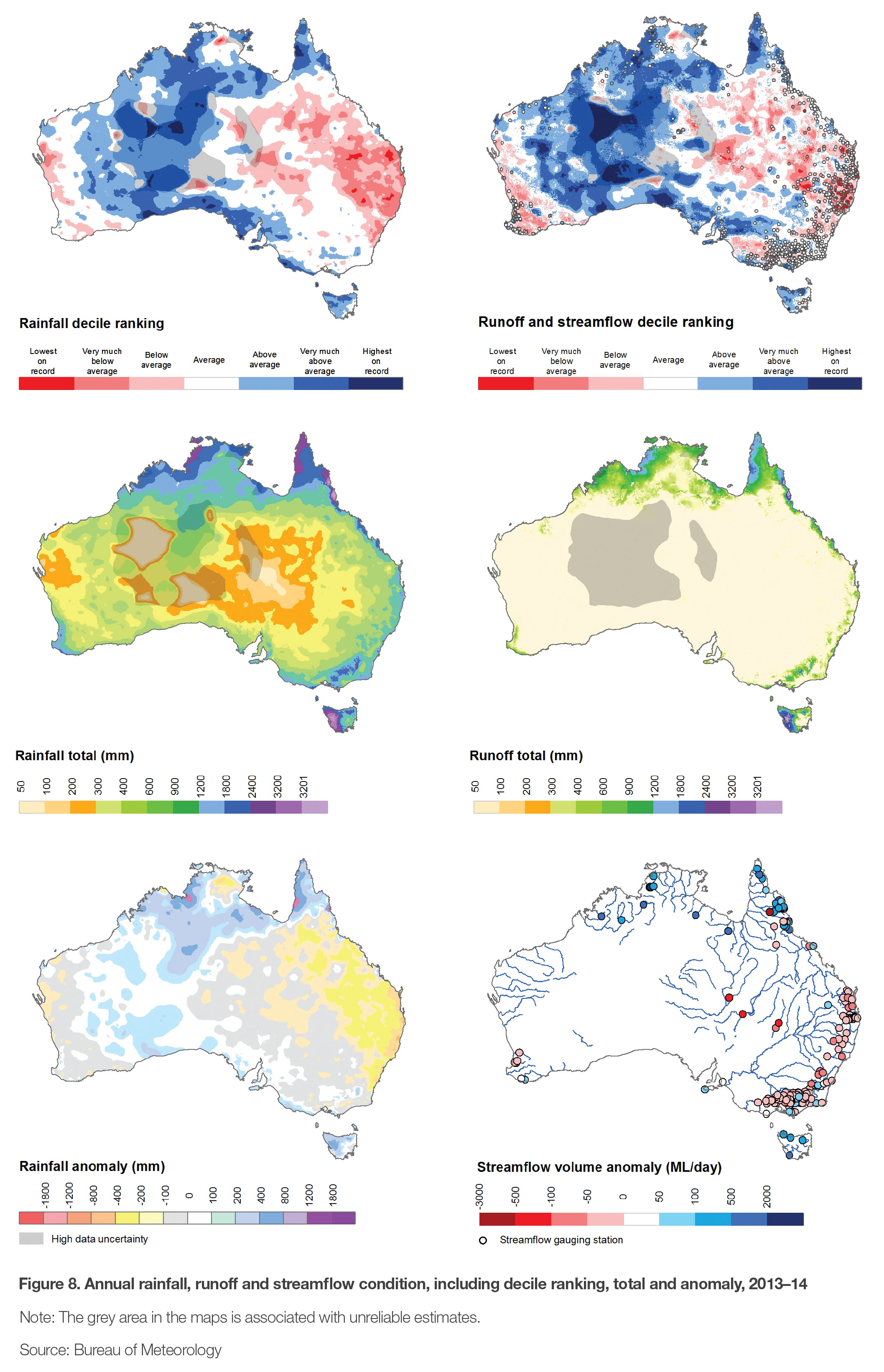 High resolution images Water in Australia 201314 summary Water