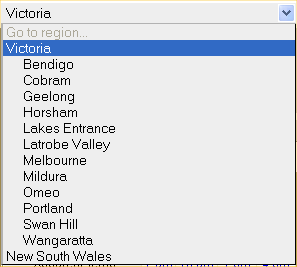 Go to region selector