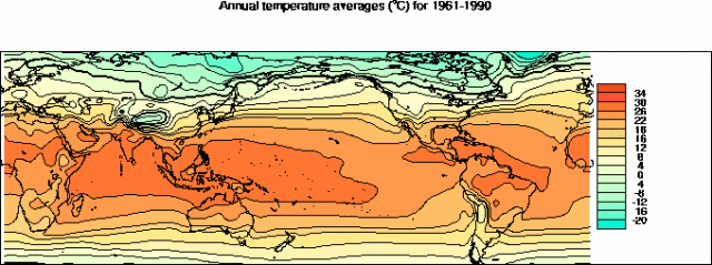 Global annual mean temperature