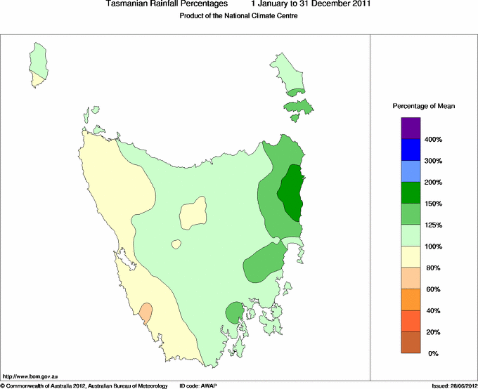 Map of Percentage of normal rainfall