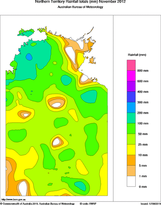 Map of Rainfall totals