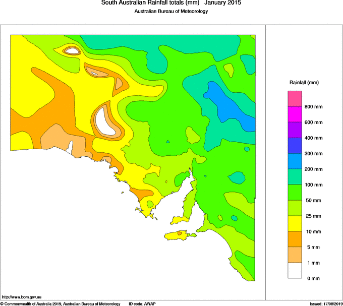 Map of Rainfall totals